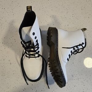 White Luana Doc Marten Lace-Up Boots